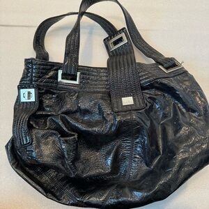 Black Kooba Patent Leather Hobo Bag